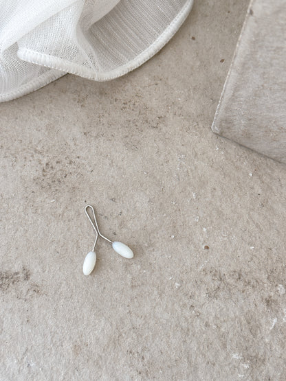 Hijab Pin | oval weiß 2 Stk.